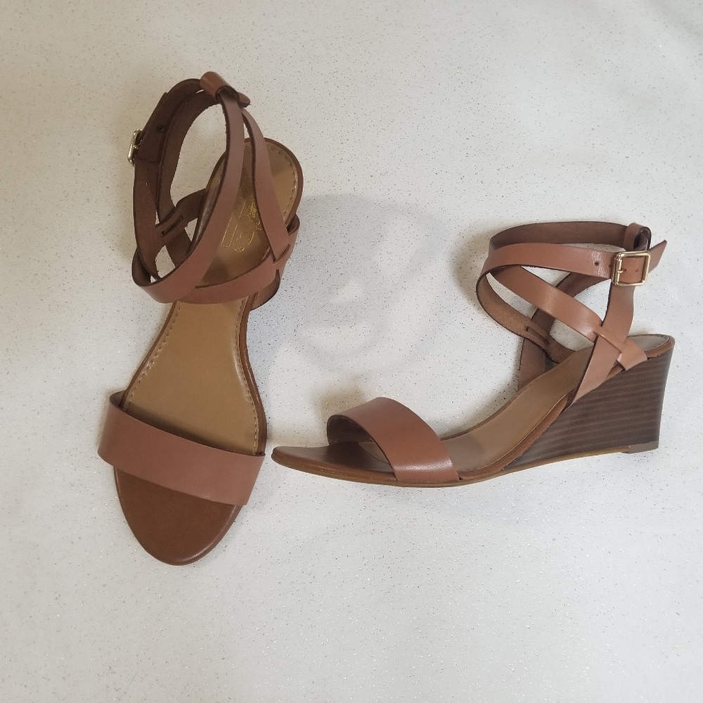 Tan Leather Wedge Verona Sandals